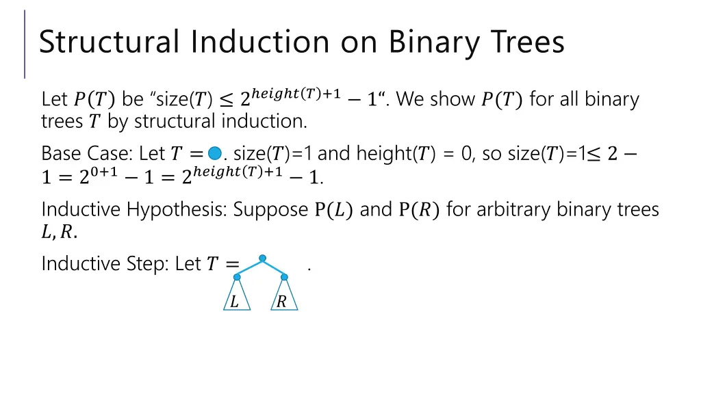 structural induction on binary trees