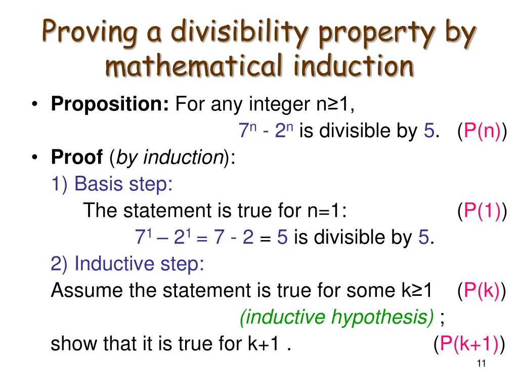 proving a divisibility property by mathematical