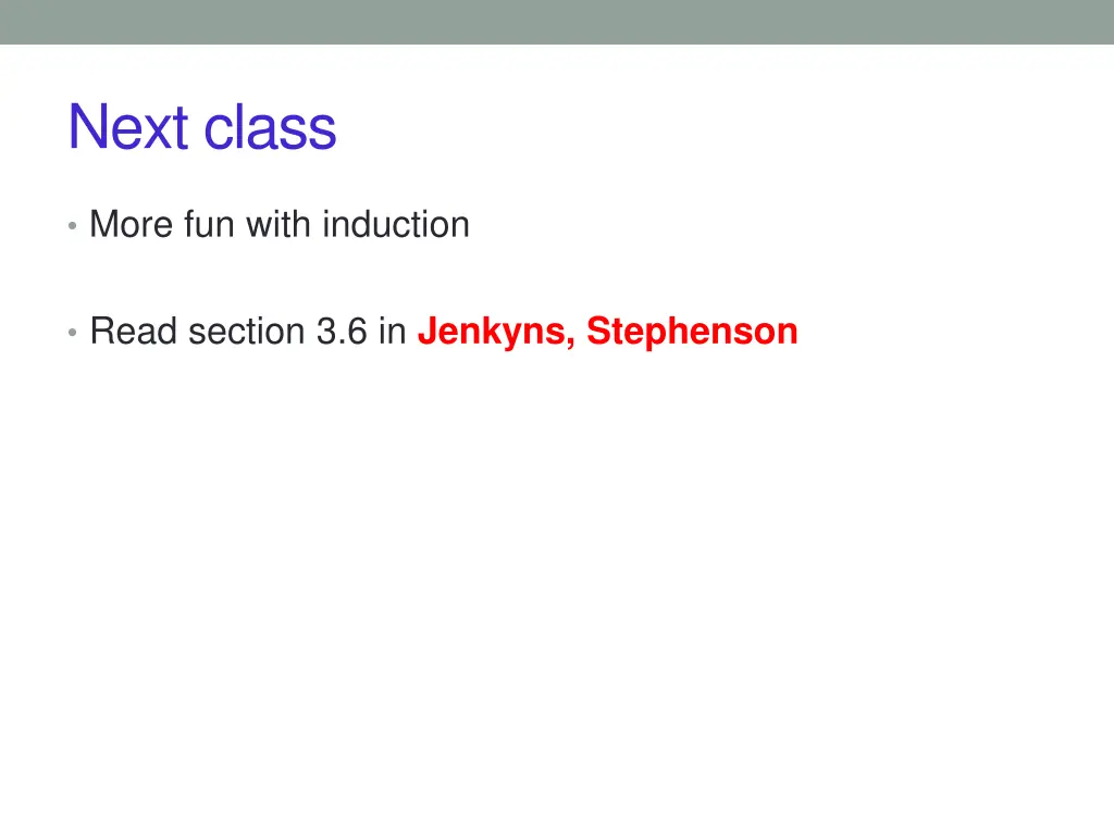 next class