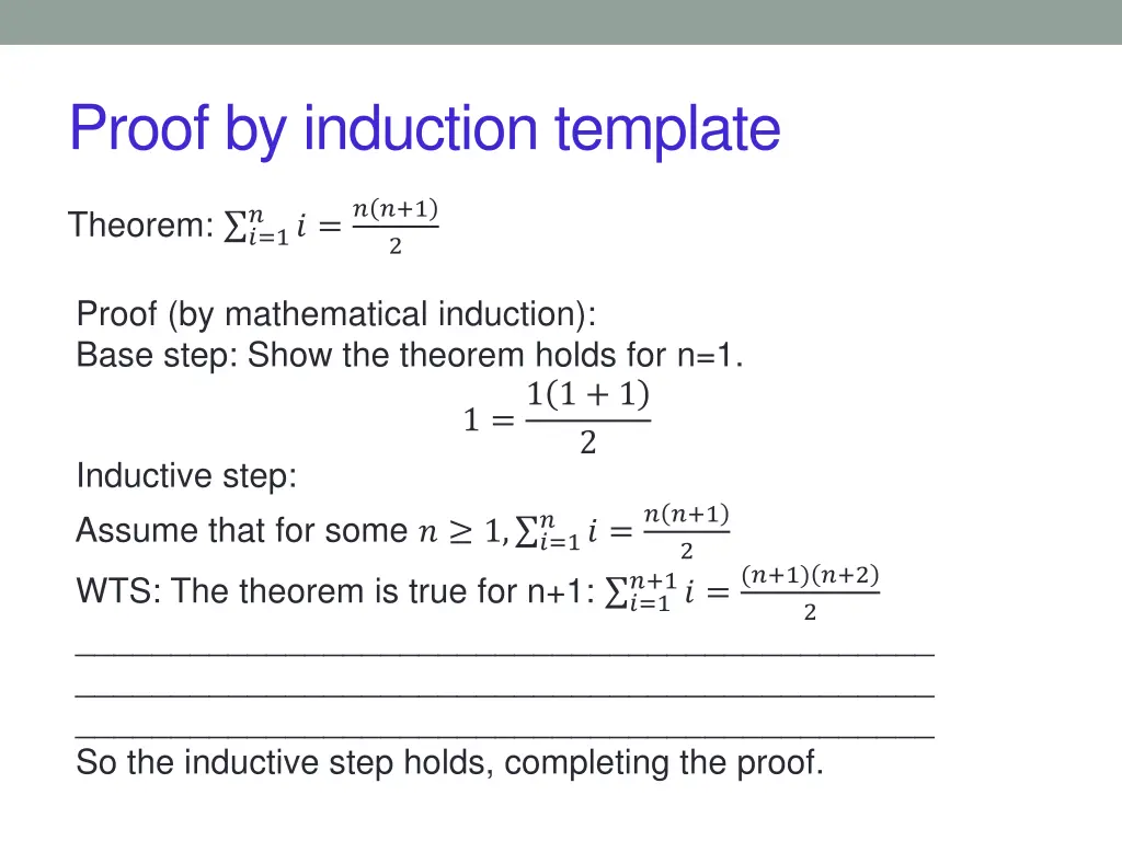 proof by induction template 10
