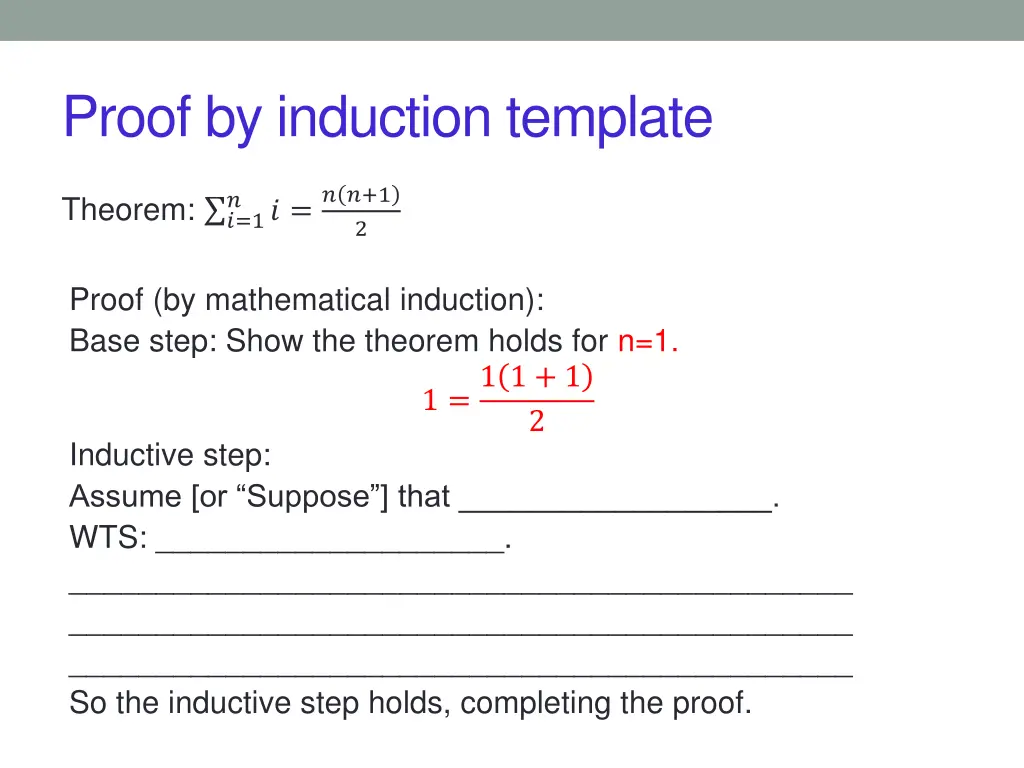proof by induction template 2