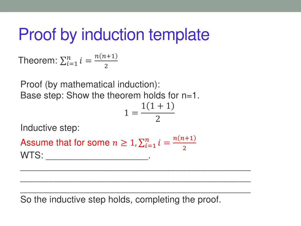 proof by induction template 6