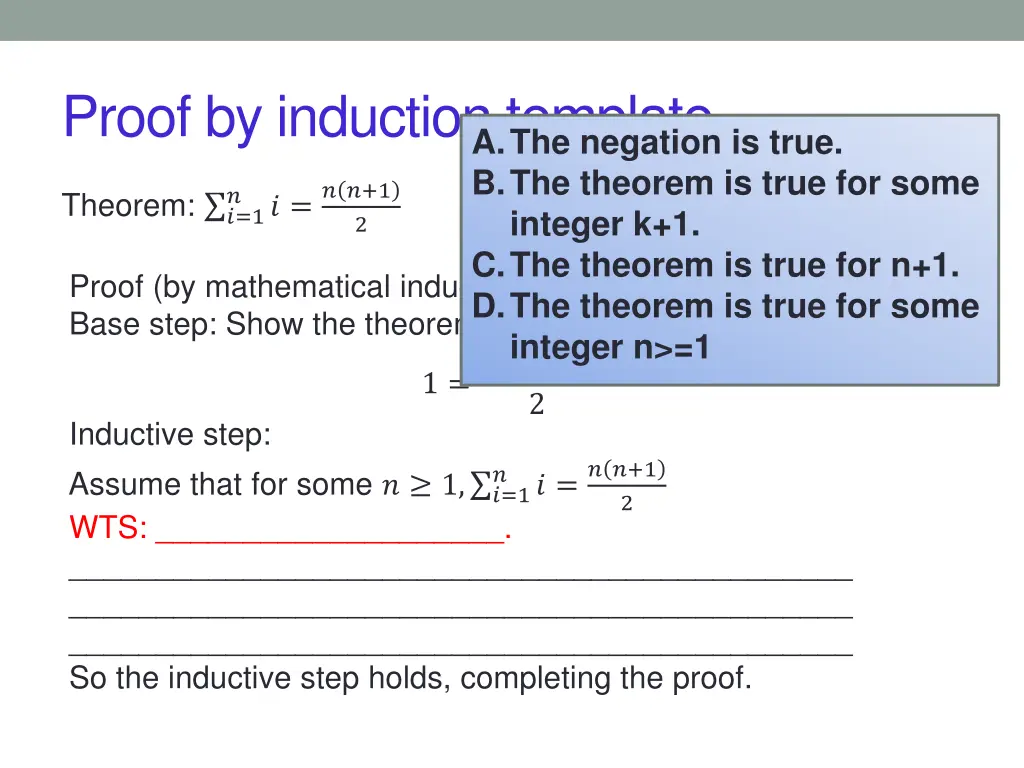 proof by induction template 7