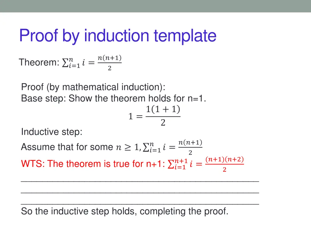 proof by induction template 8