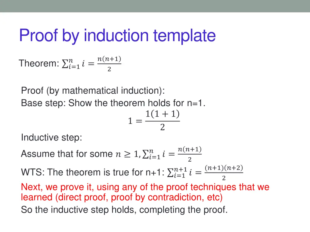 proof by induction template 9