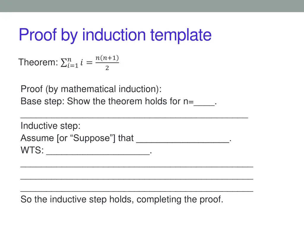 proof by induction template
