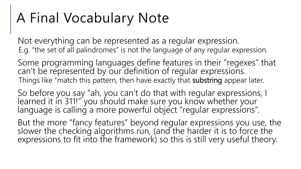 a final vocabulary note
