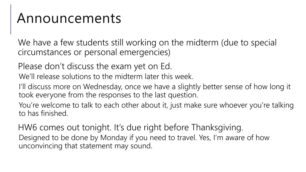 announcements