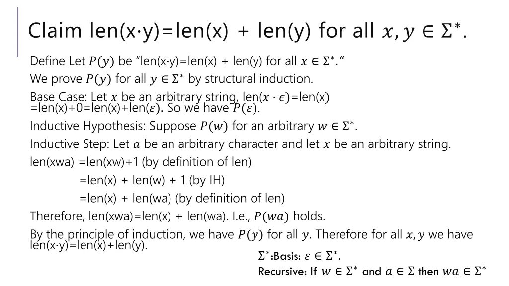 claim len x y len x len y for all 3