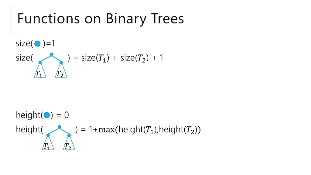 functions on binary trees