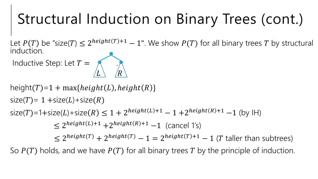 structural induction on binary trees cont 1