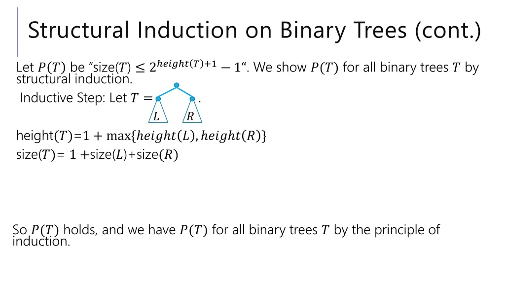 structural induction on binary trees cont