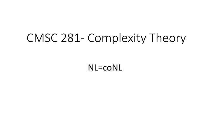 cmsc 281 complexity theory