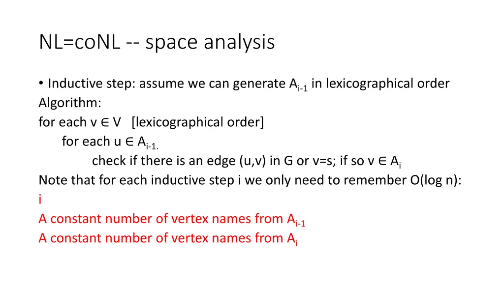 nl conl space analysis