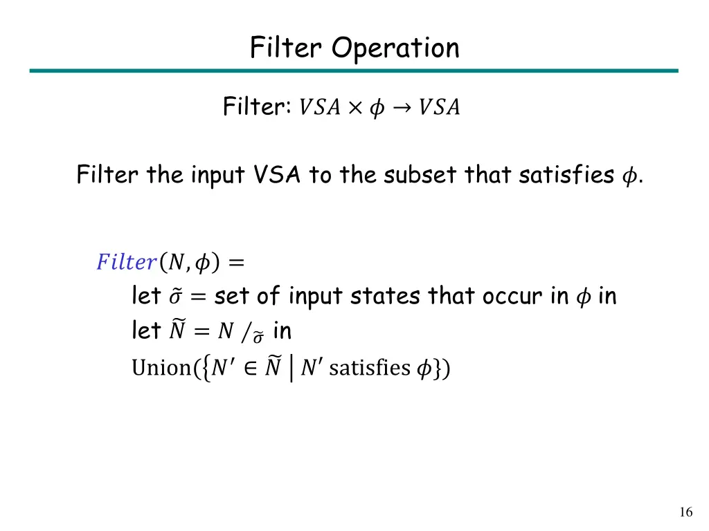 filter operation