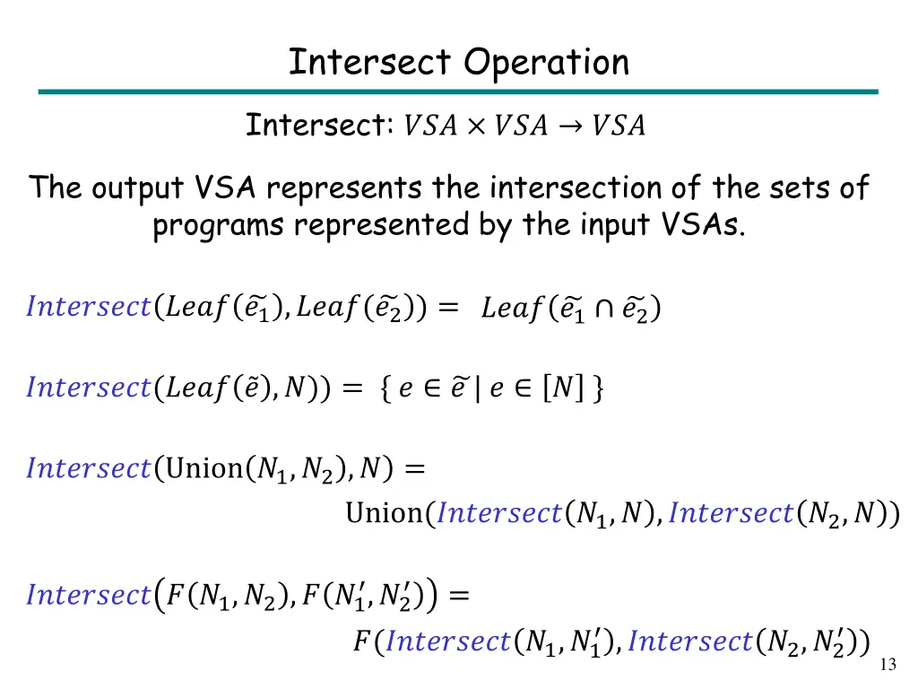 intersect operation
