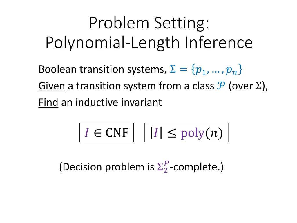 problem setting polynomial length inference