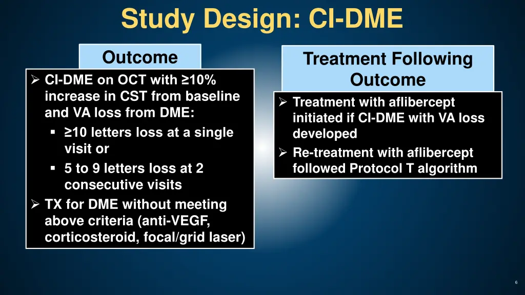 study design ci dme