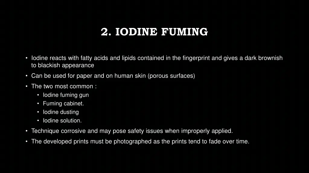 2 iodine fuming