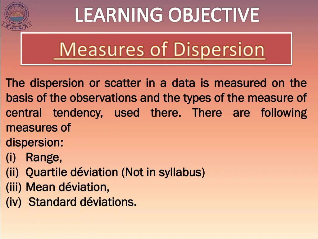 learning objective