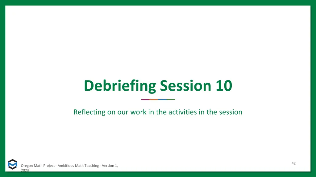 debriefing session 10