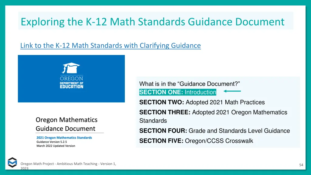 exploring the k 12 math standards guidance 1