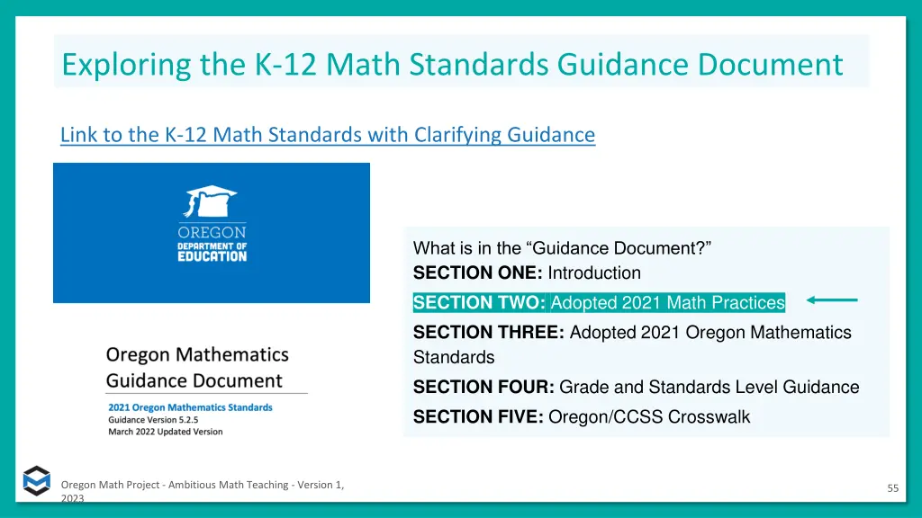 exploring the k 12 math standards guidance 2