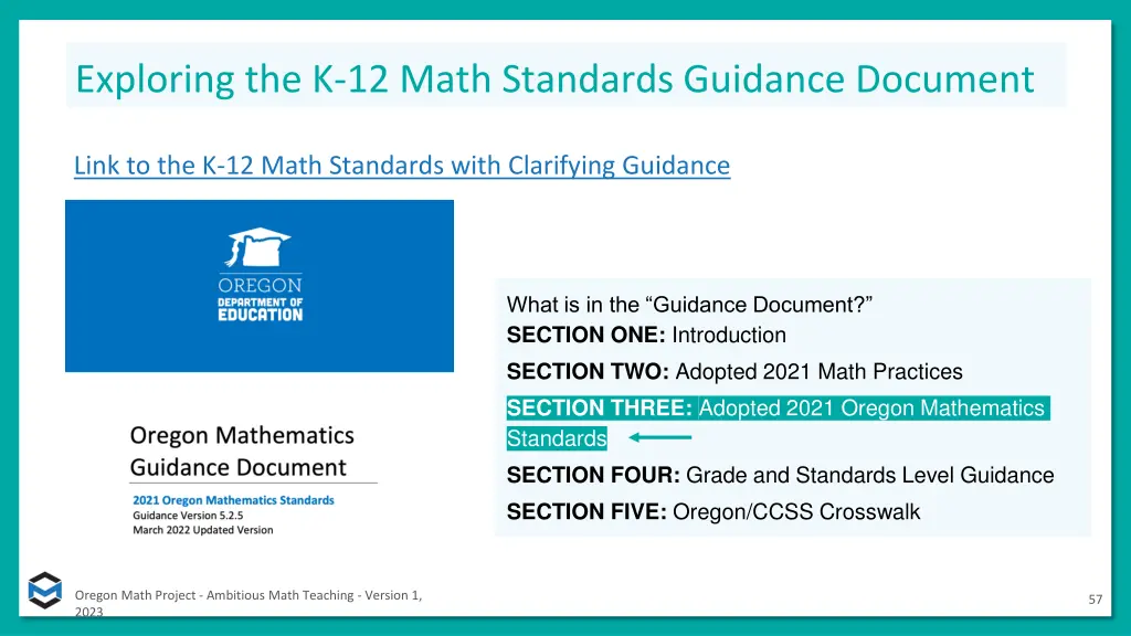 exploring the k 12 math standards guidance 3