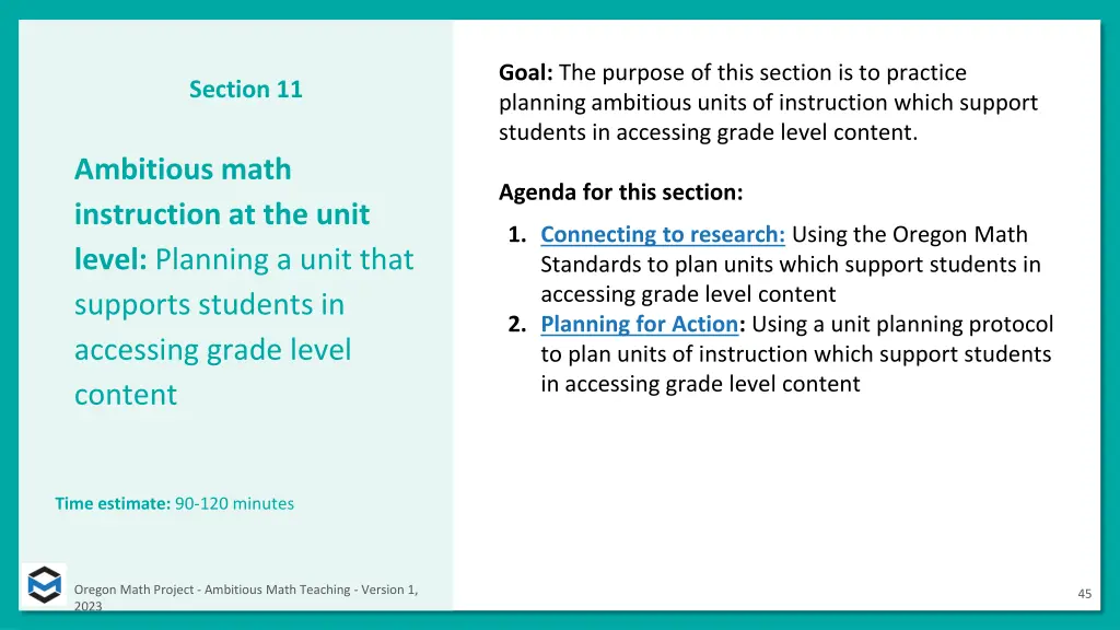 goal the purpose of this section is to practice