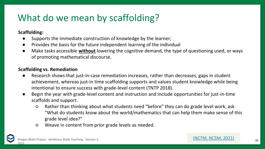 what do we mean by scaffolding