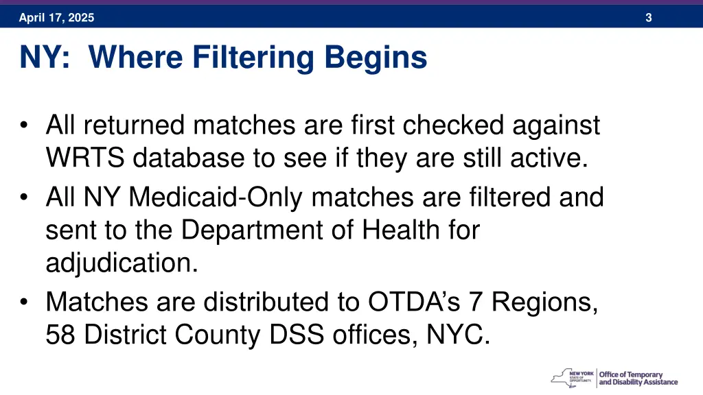 april 17 2025 ny where filtering begins