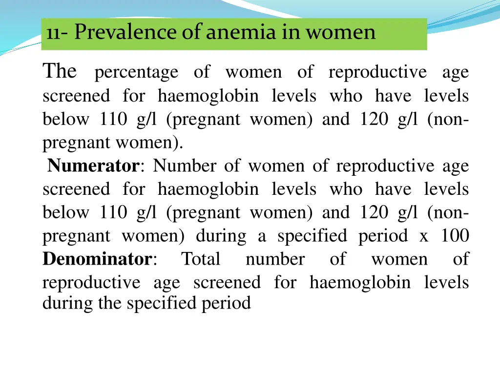 11 prevalence of anemia in women