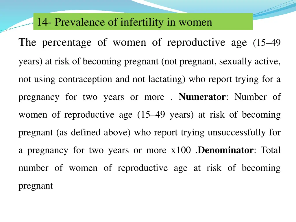 14 prevalence of infertility in women