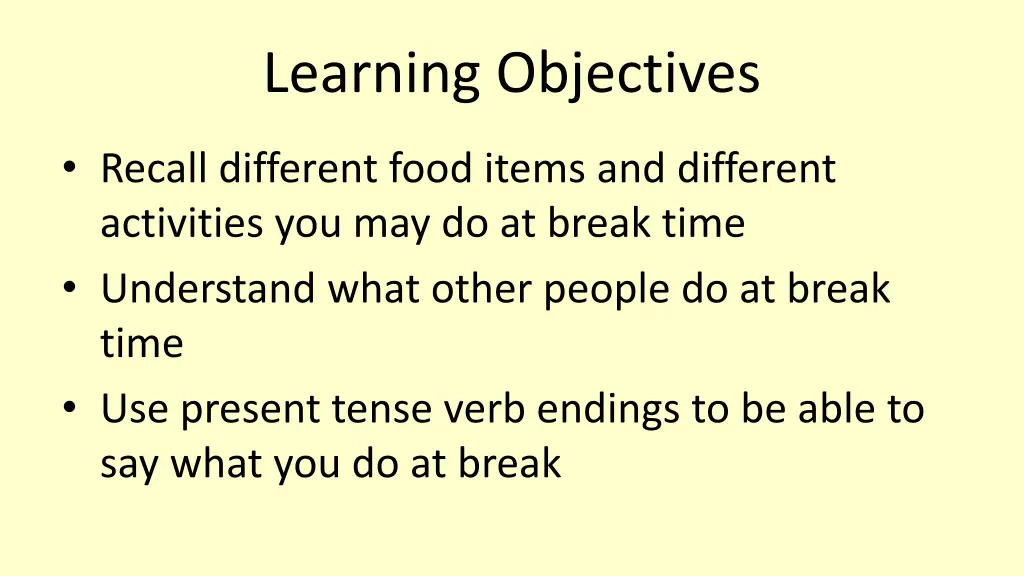 learning objectives