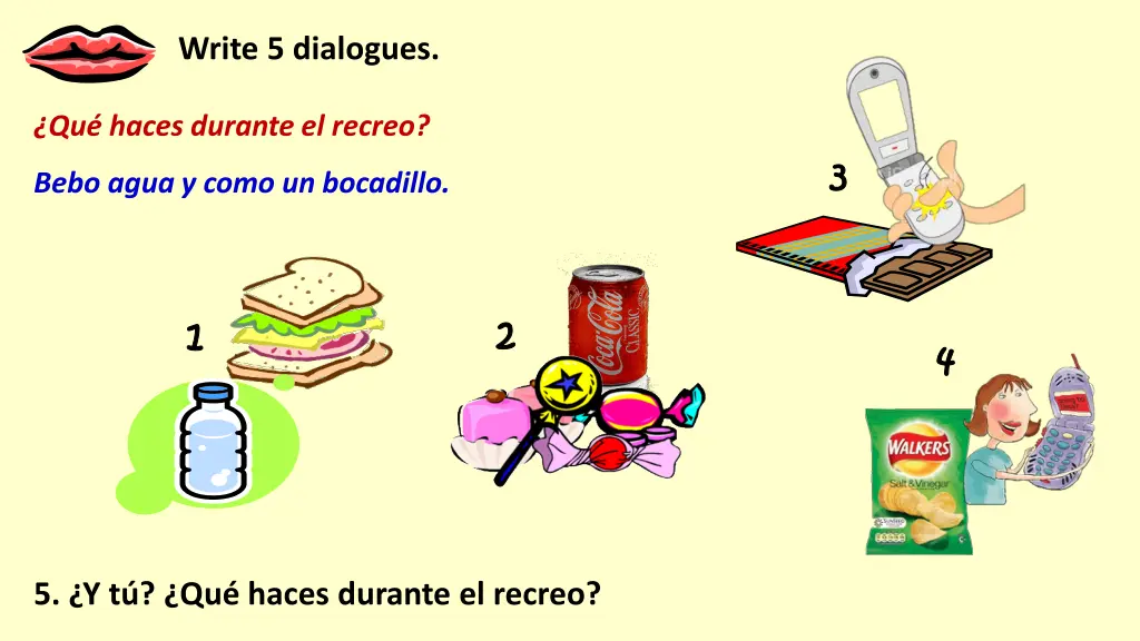write 5 dialogues