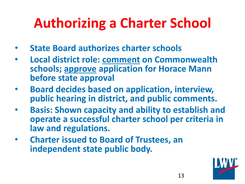 authorizing a charter school