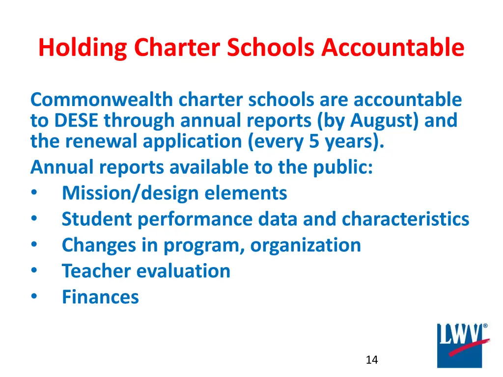 holding charter schools accountable