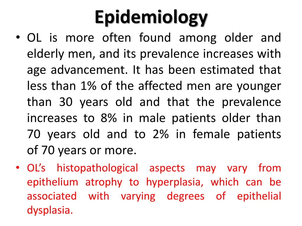 epidemiology