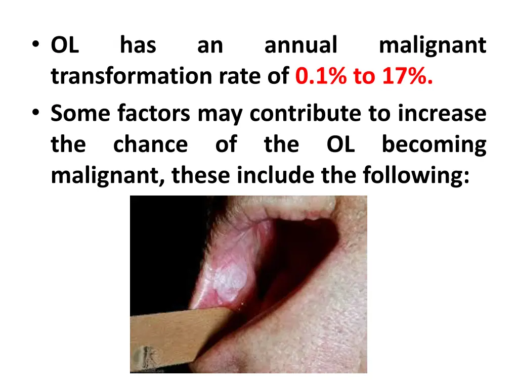 ol transformation rate of 0 1 to 17 some factors