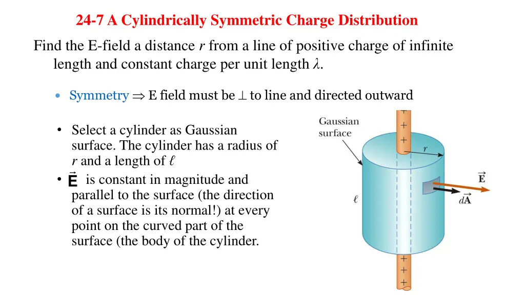 24 7 a cylindrically symmetric charge distribution