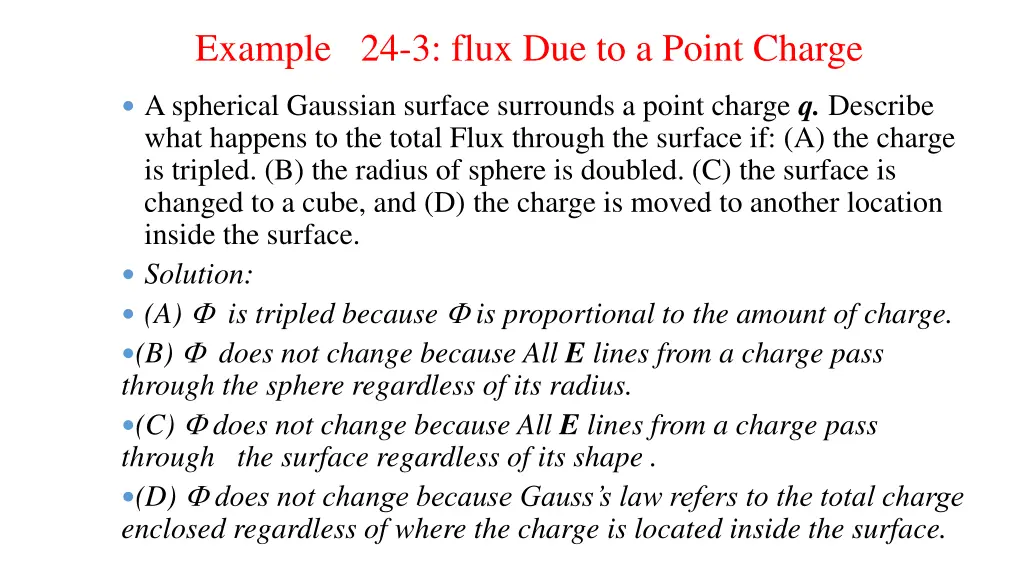 example 24 3 flux due to a point charge