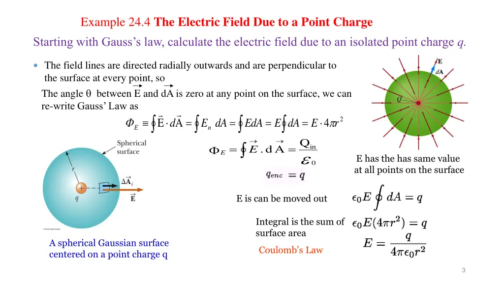 example 24 4 the electric field due to a point