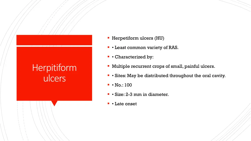 herpetiform ulcers hu