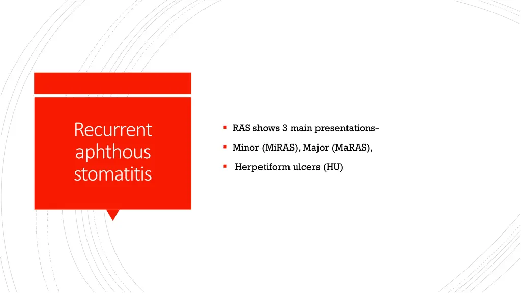 recurrent aphthous stomatitis