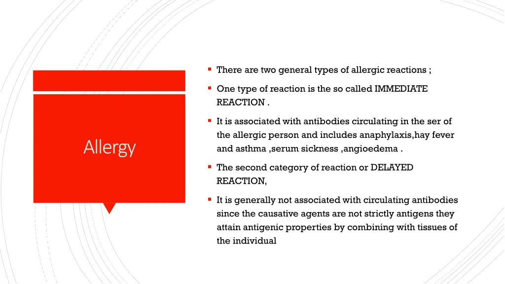 there are two general types of allergic reactions