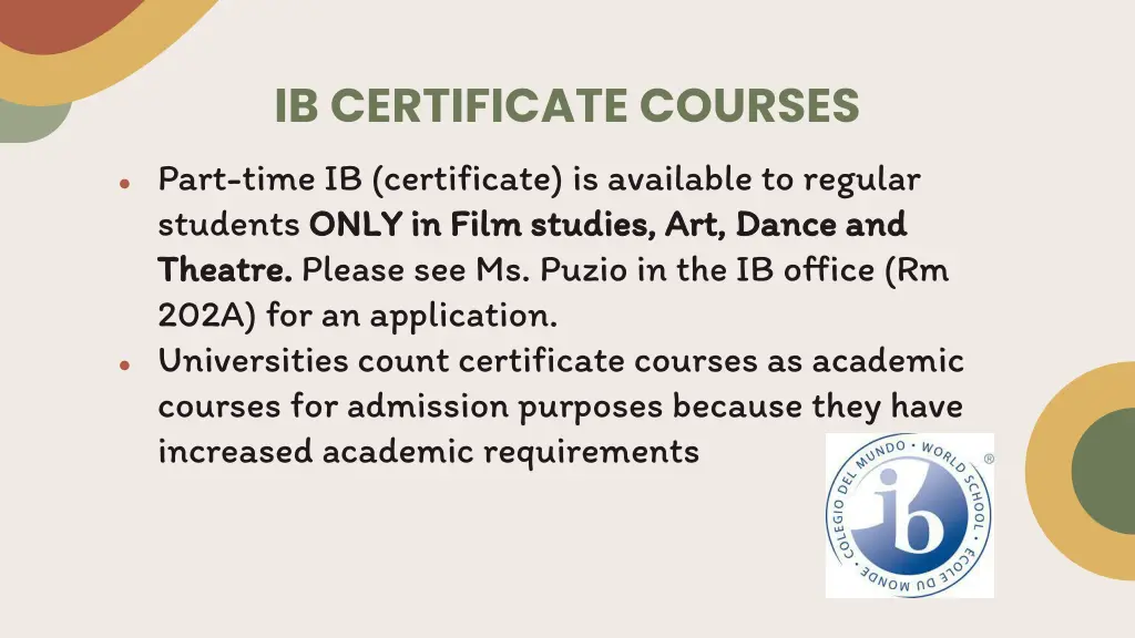 ib certificate courses