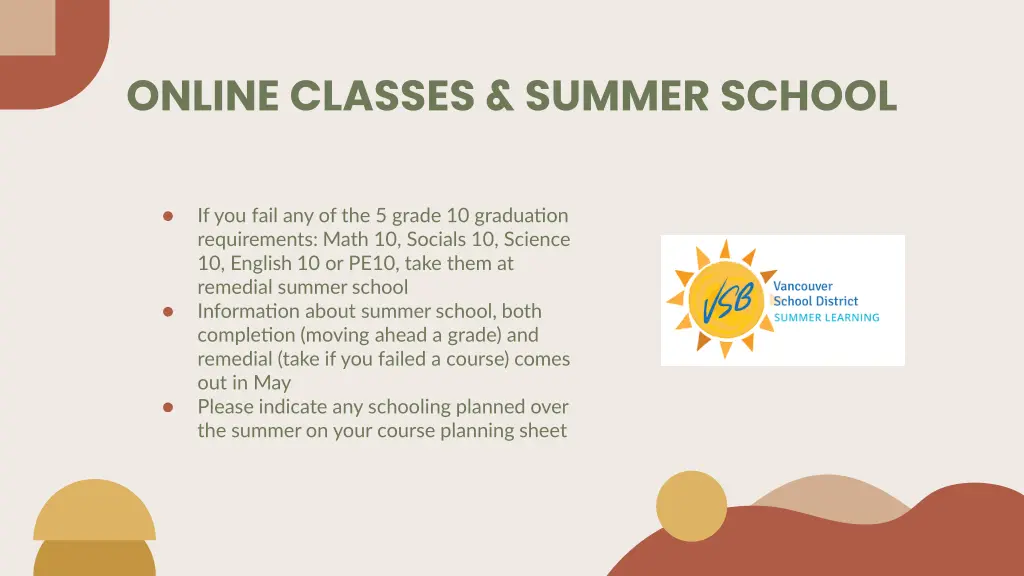 online classes summer school