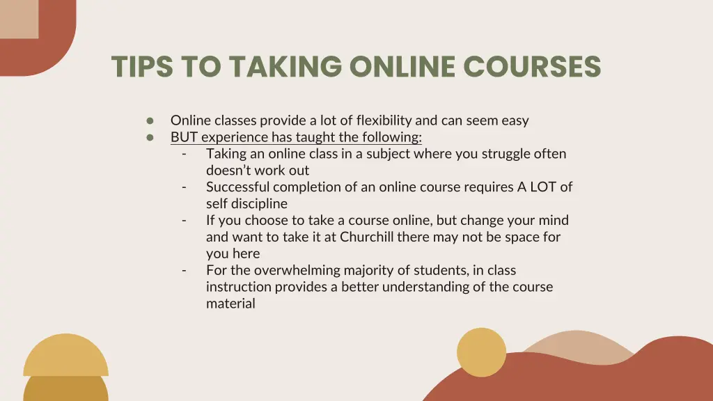 tips to taking online courses