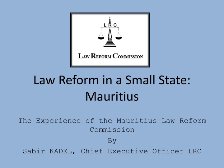 law reform in a small state mauritius