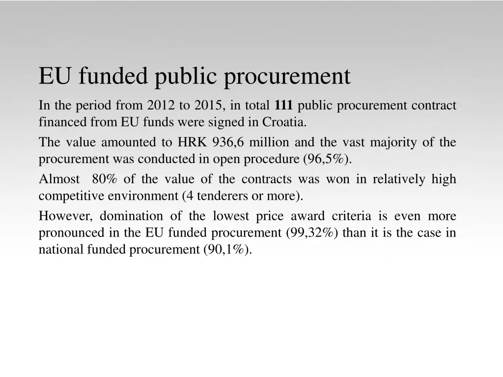 eu funded public procurement in the period from
